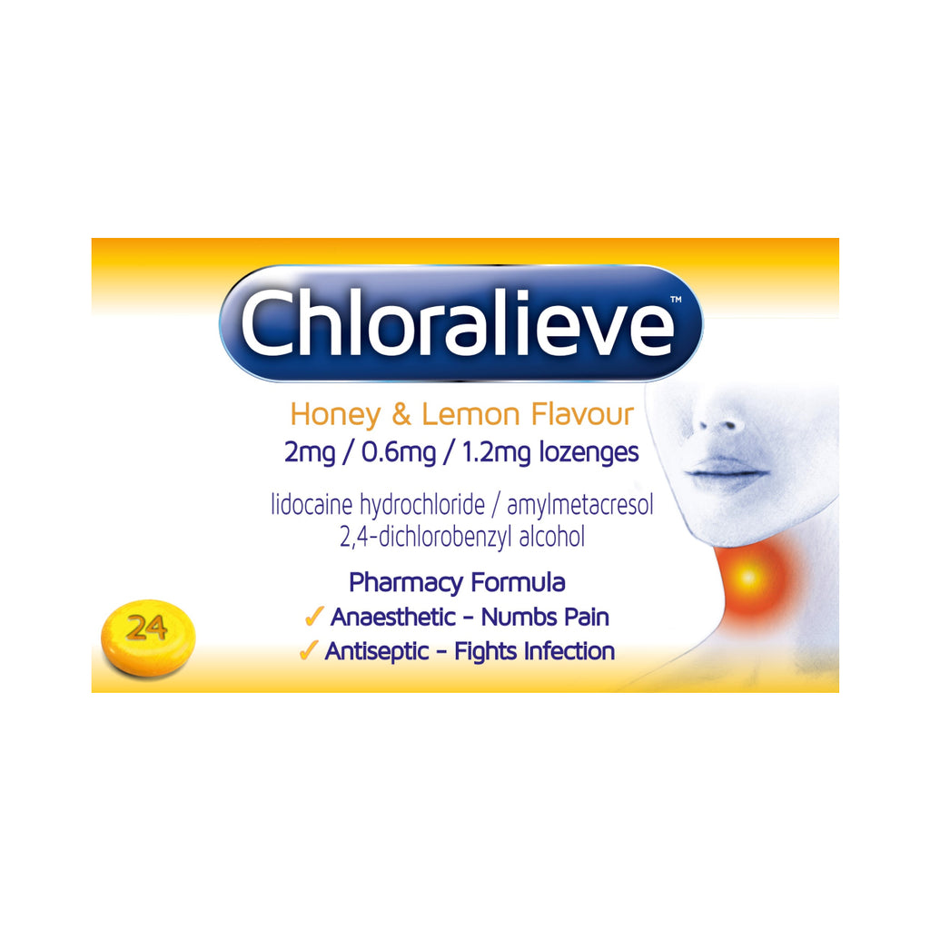 Chloralieve honey lemon lozenges 24s LloydsPharmacy