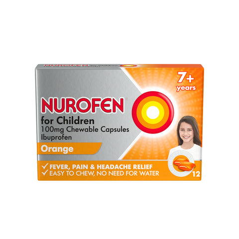 Nurofen for children 100mg chewable capsules 7+ yrs