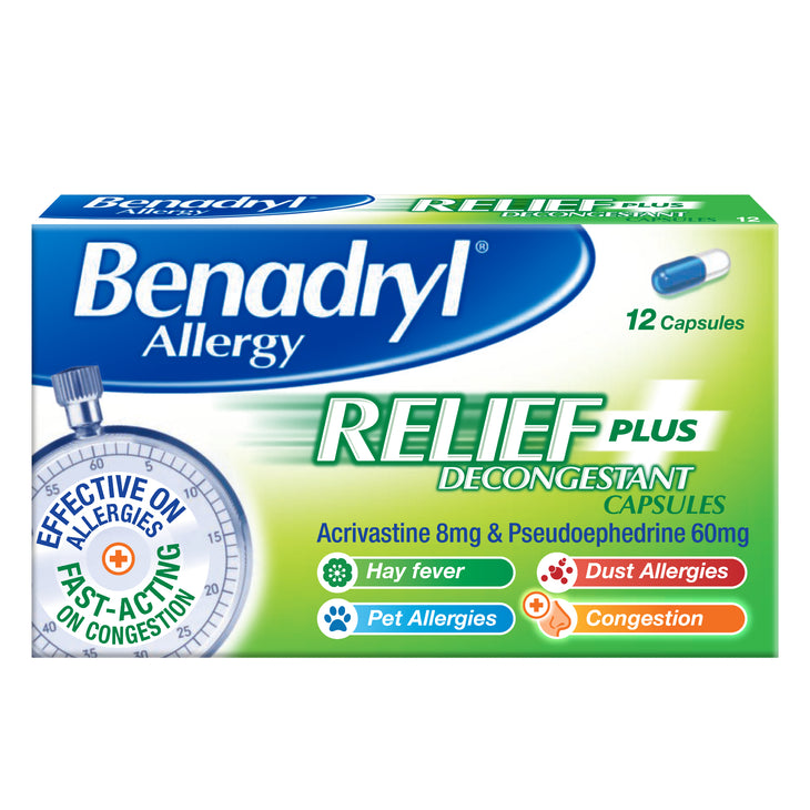 BENADRYL Allergy Relief Decongestant LloydsPharmacy