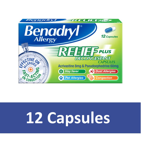 Benadryl relief plus capsules